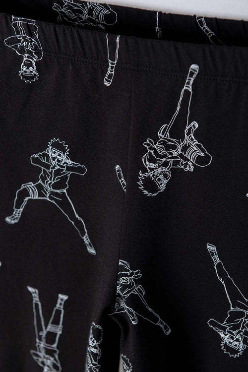 PIJAMA DE NARUTO NARANJA Y NEGRA DE PANTALÓN CORTO PARA JUNIOR NIÑO