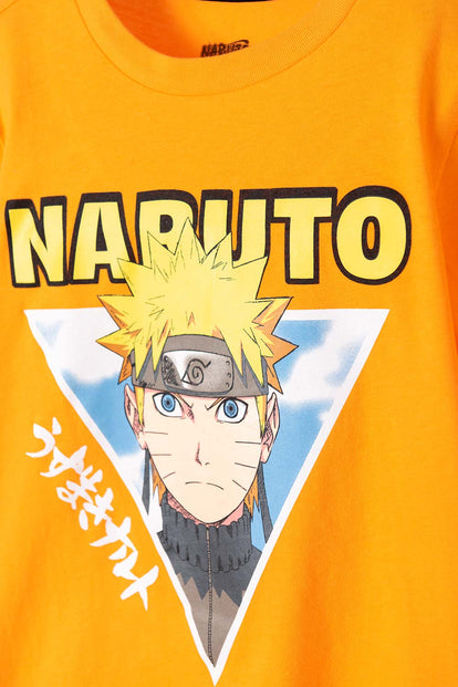 PIJAMA DE NARUTO NARANJA Y NEGRA DE PANTALÓN CORTO PARA JUNIOR NIÑO