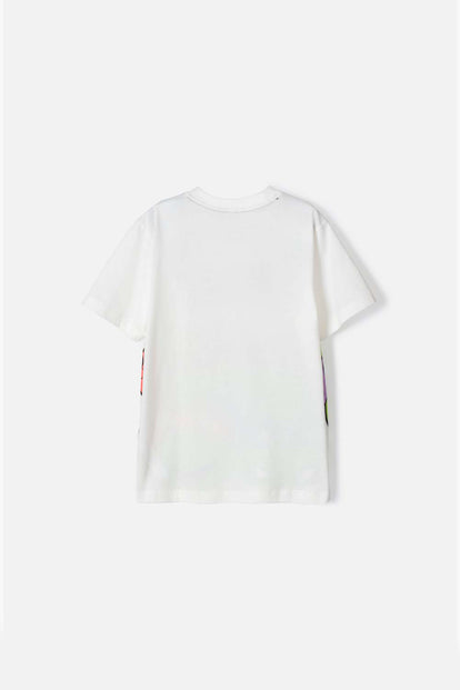 CAMISETA DE LAS TORTUGAS NINJA MANGA CORTA BLANCA PARA NIÑO