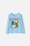 CAMISETA DE MINECRAFT AZUL CLARA MANGA LARGA PARA NIÑA