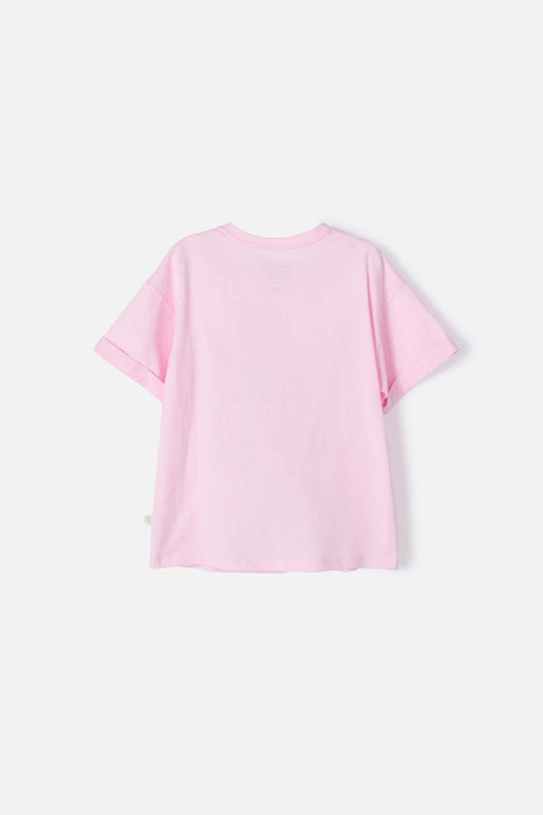 CAMISETA DE MINECRAFT ROSADA MANGA CORTA PARA NIÑA