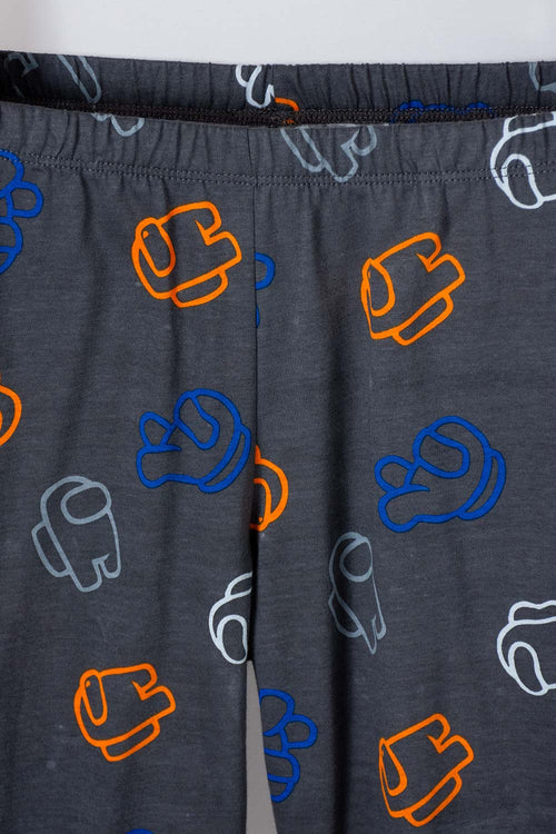 Card slide image -  PIJAMA DE AMONG US MANGA CORTA PANTALÓN LARGO GRIS PARA NIÑO