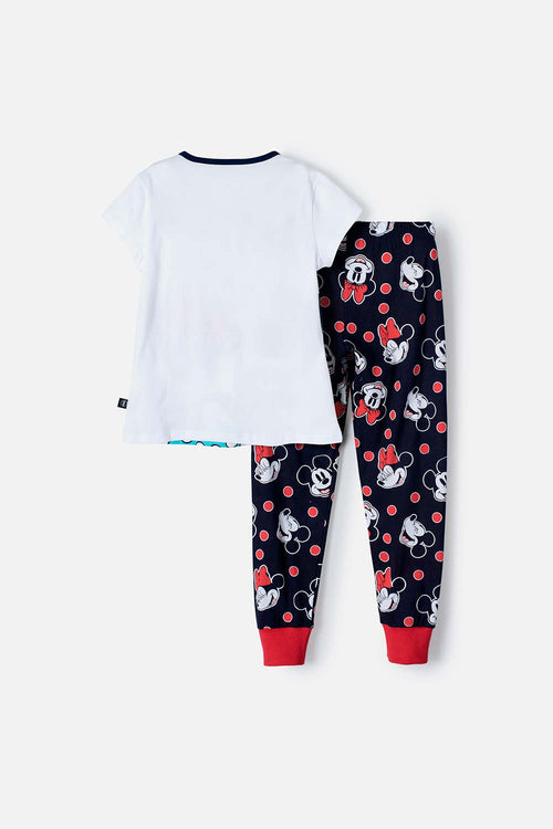 PIJAMA DE MICKEY MOUSE AZUL, ROJA Y BLANCA DE PANTALÓN LARGO PARA NIÑA