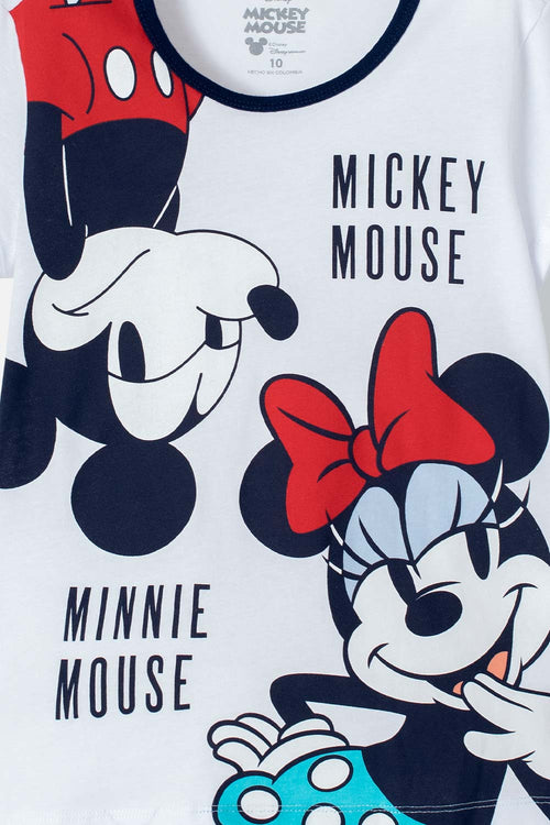 PIJAMA DE MICKEY MOUSE AZUL, ROJA Y BLANCA DE PANTALÓN LARGO PARA NIÑA
