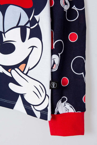 PIJAMA DE MICKEY MOUSE DE PANTALÓN LARGO AZUL, ROJA Y BLANCA PARA NIÑA
