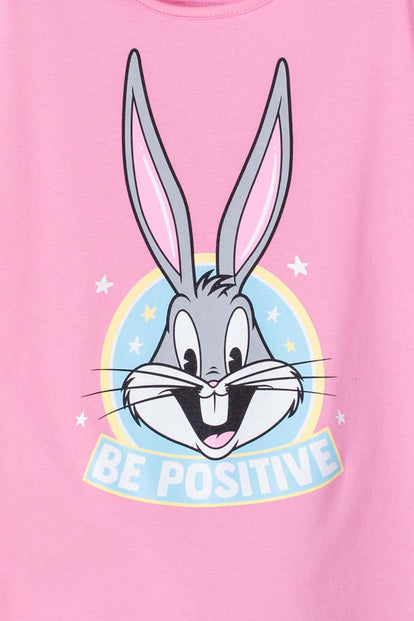 CAMISETA DE LOONEY TUNES MANGA CORTA ROSADA PARA NIÑA