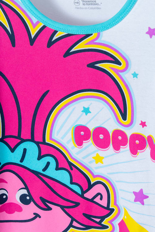 PIJAMA DE TROLLS DE PANTALÓN LARGO MULTICOLOR PARA NIÑA