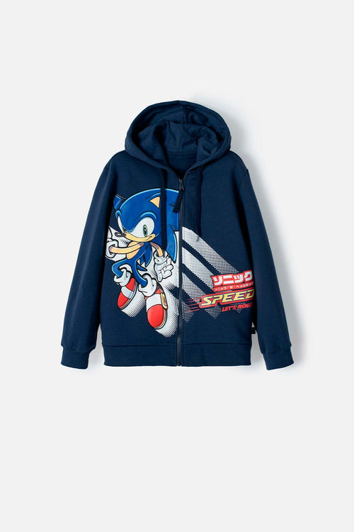 Card slide image -  BUZO DE SONIC CON CIERRE AZUL PARA NIÑO