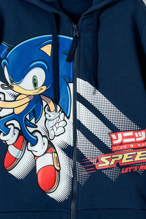 Card slide image -  BUZO DE SONIC CON CIERRE AZUL PARA NIÑO
