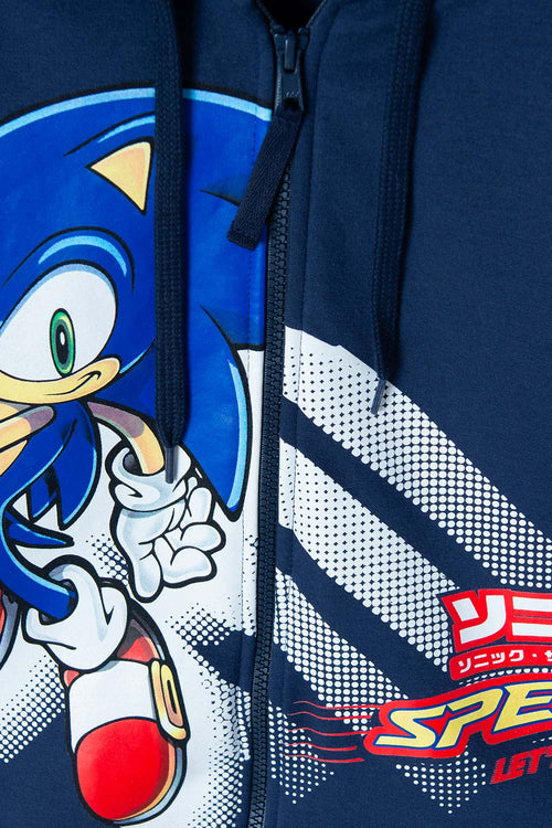 Card slide image -  BUZO DE SONIC CON CIERRE AZUL PARA NIÑO