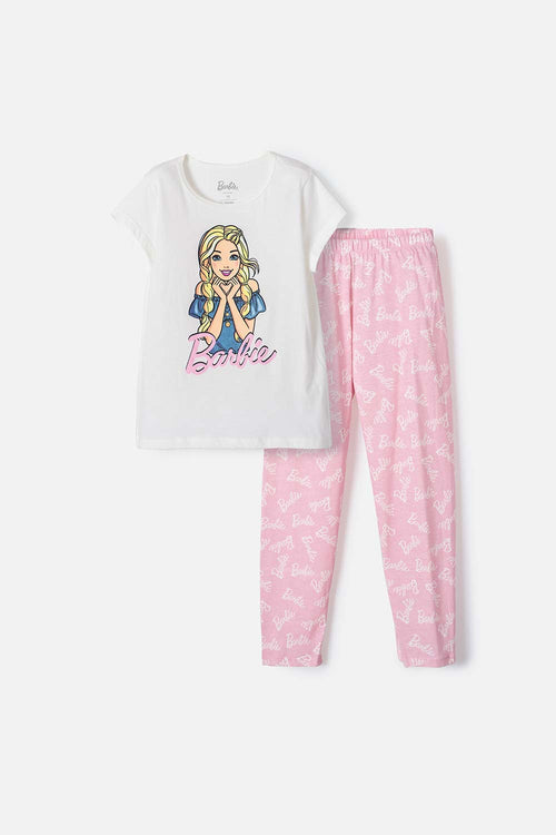 Card slide image -  PIJAMA DE BARBIE DE PANTALÓN LARGO MULTICOLOR PARA NIÑA