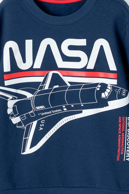  BUZO DE LA NASA CERRADO AZUL OSCURO PARA NIÑO