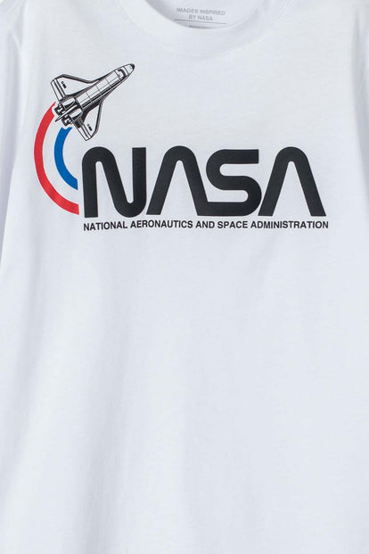 CAMISETA DE LA NASA BLANCA MANGA CORTA PARA NIÑO