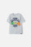 CAMISETA DE AMONG US MANGA CORTA GRIS JASPE PARA NIÑO