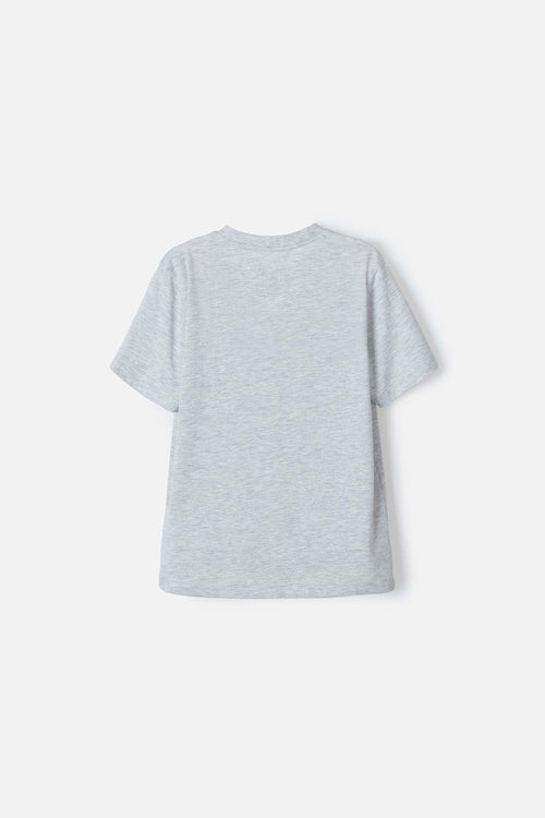 Card slide image -  CAMISETA DE AMONG US MANGA CORTA GRIS JASPE PARA NIÑO