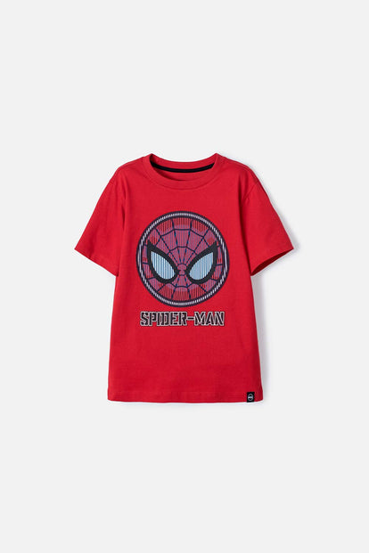 CAMISETA DE SPIDER-MAN ROJA MANGA CORTA PARA NIÑO