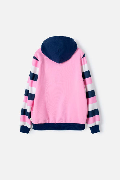 BUZO DE SNOOPY CON CIERRE ROSADO PARA NIÑA