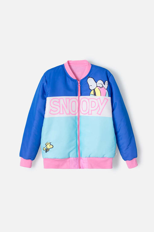 CHAQUETA DE SNOOPY CON CIERRE MULTICOLOR PARA NIÑA