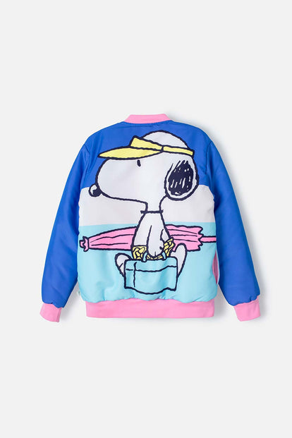 CHAQUETA DE SNOOPY CON CIERRE MULTICOLOR PARA NIÑA