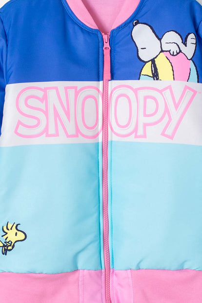 CHAQUETA DE SNOOPY CON CIERRE MULTICOLOR PARA NIÑA