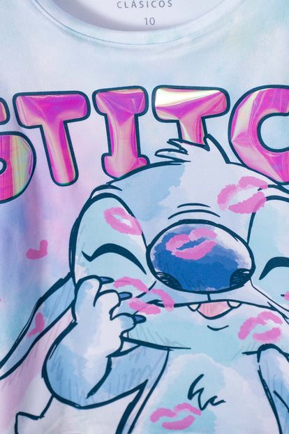 CAMISETA DE STICH MANGA CORTA MULTICOLOR PARA NIÑA