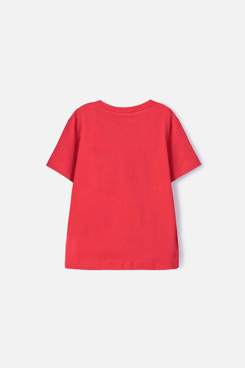 CAMISETA DE MINNIE MOUSE MANGA CORTA ROJA PARA NIÑA