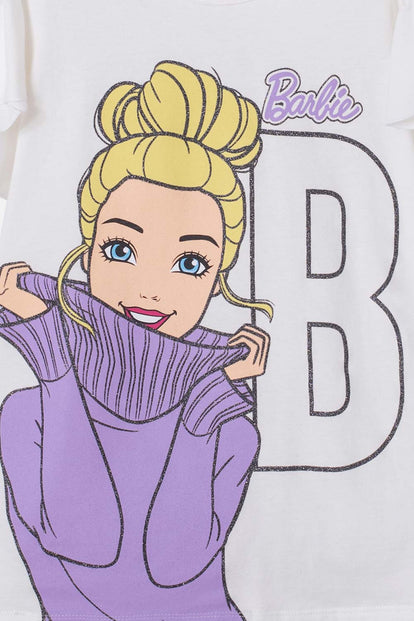  CAMISETA DE BARBIE MARFIL CON BOLERO EN MANGA PARA NIÑA