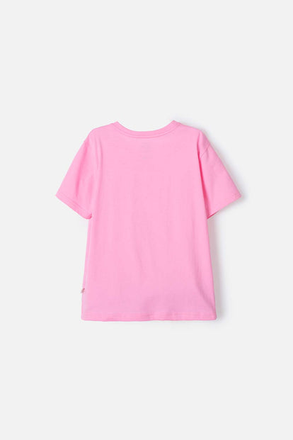 CAMISETA DE HELLO KITTY MANGA CORTA ROSADO PARA NIÑA