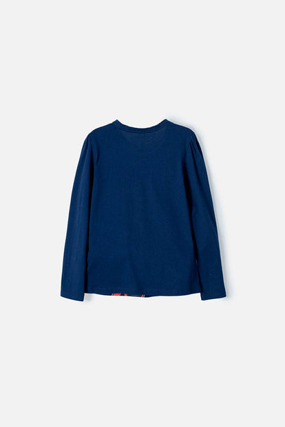 CAMISETA DE MINNIE MANGA LARGA AZUL PARA NIÑA