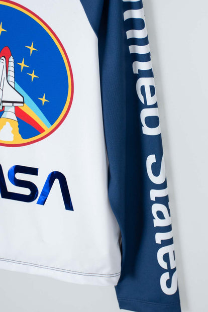 CAMISETA DE BAÑO NASA BLANCO/AZUL/ROJO PARA NIÑO