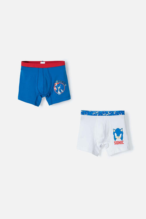 Card slide image -  PACK X2 BOXER SONIC AZUL Y BLANCO PARA NIÑO