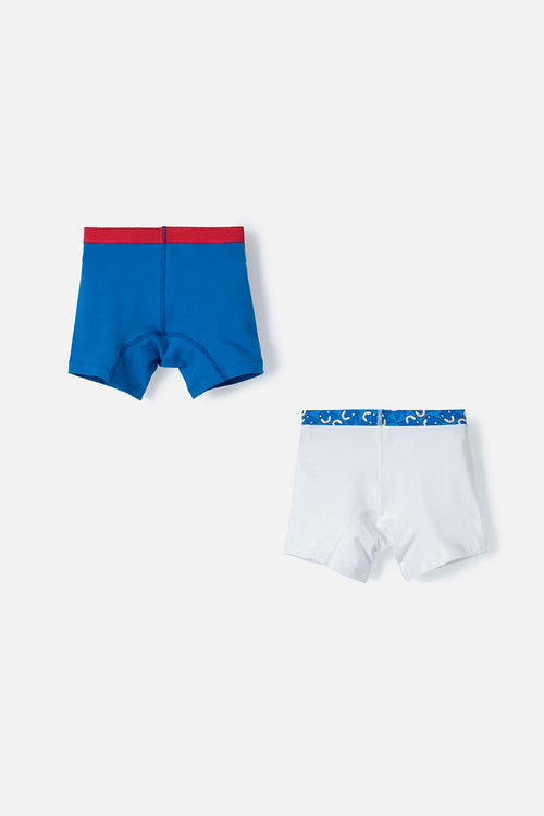Card slide image -  PACK X2 BOXER SONIC AZUL Y BLANCO PARA NIÑO