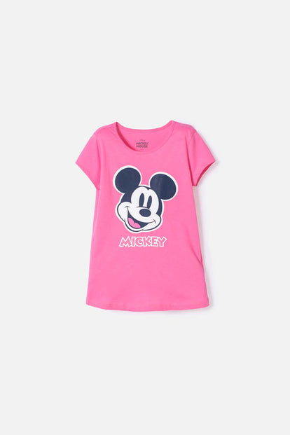 CAMISETA DE MICKEY MOUSE MANGA CORTA ROSADA PARA NIÑA