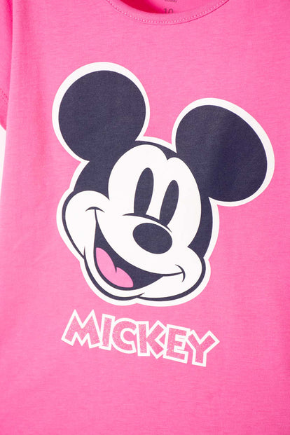 CAMISETA DE MICKEY MOUSE MANGA CORTA ROSADA PARA NIÑA