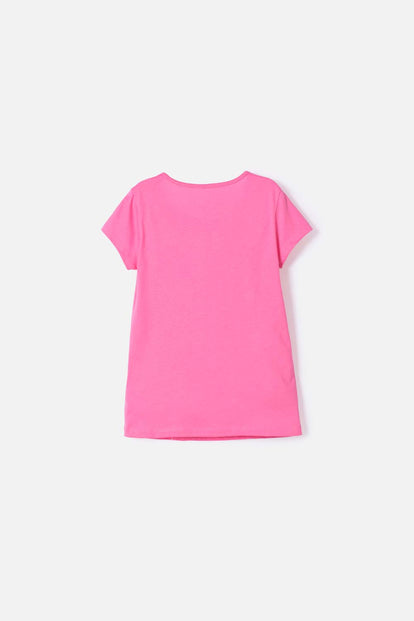CAMISETA DE MICKEY MOUSE MANGA CORTA ROSADA PARA NIÑA