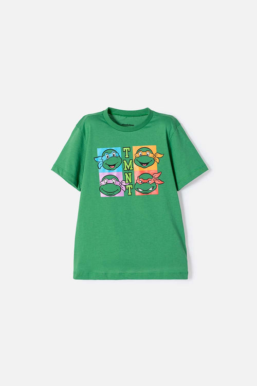 Card slide image -  CAMISETA DE TORTUGAS NINJA MANGA CORTA VERDE PARA NIÑO