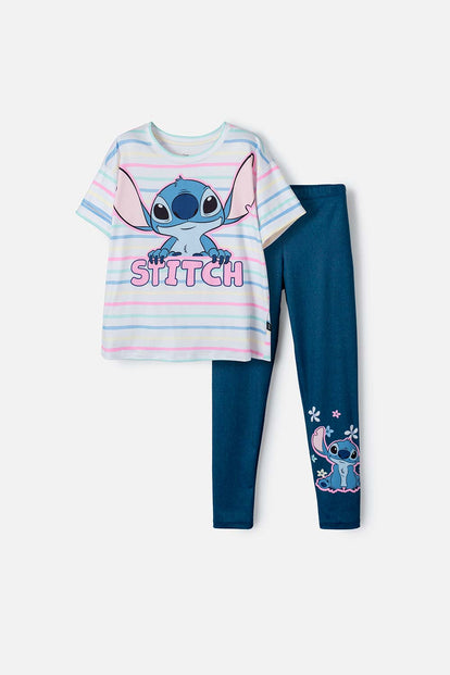  CONJUNTO DE STITCH MULTICOLOR CON PANTALÓN LARGO PARA NIÑA