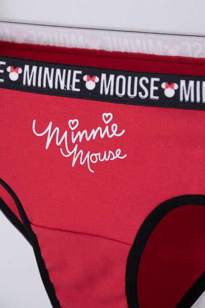  CONJUNTO DE TOP Y PANTY DE MINNIE MOUSE BLANCO Y ROJO PARA NIÑA