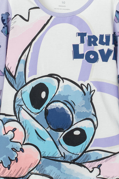PIJAMA DE STICH CON PANTALÓN MULTICOLOR PARA NIÑA
