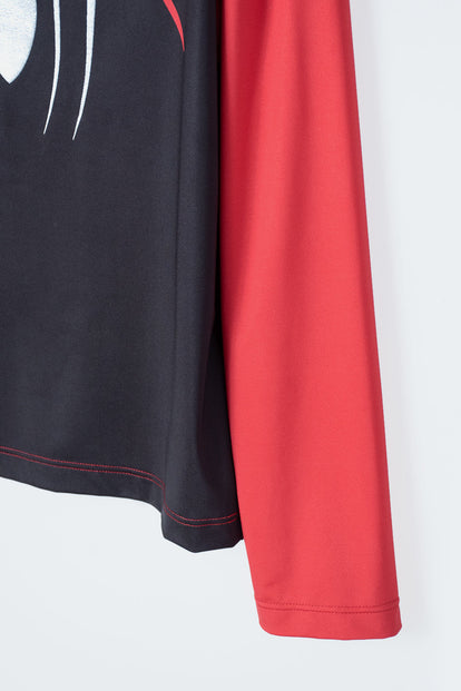 CAMISETA DE BAÑO DE SPIDER-MAN MANGA LARGA NEGRO Y ROJO PARA NIÑO