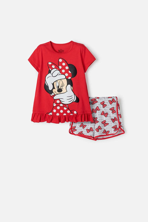 PIJAMA DE MINNIE MOUSE MANGA CORTA MULTICOLOR PARA NIÑA