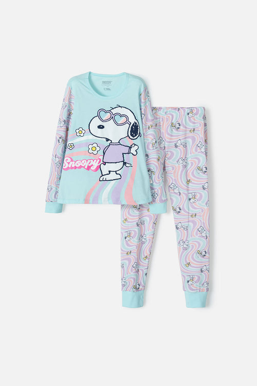 PIJAMA DE SNOOPY CON PANTALÓN LARGO MULTICOLOR PARA NIÑA