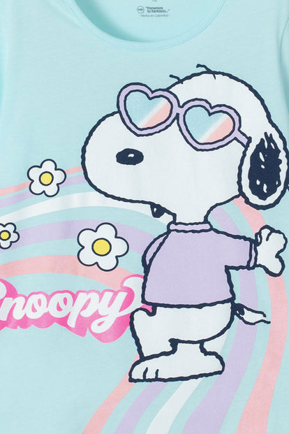 PIJAMA DE SNOOPY CON PANTALÓN LARGO MULTICOLOR PARA NIÑA