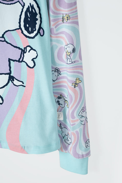 PIJAMA DE SNOOPY CON PANTALÓN LARGO MULTICOLOR PARA NIÑA
