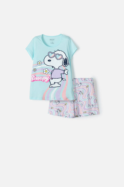 PIJAMA SNOOPY CON SHORT MULTICOLOR PARA NIÑA