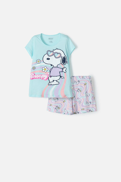 PIJAMA SNOOPY CON SHORT MULTICOLOR PARA NIÑA