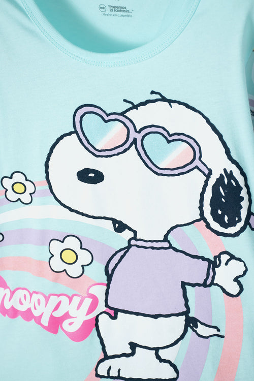 PIJAMA SNOOPY CON SHORT MULTICOLOR PARA NIÑA