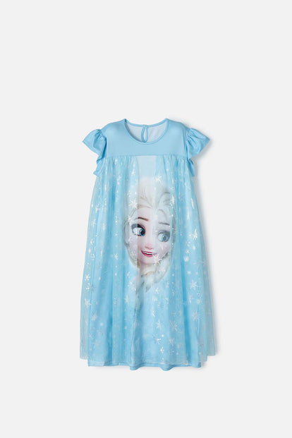 PIJAMA TIPO BATOLA DE FROZEN AZUL PARA NIÑA