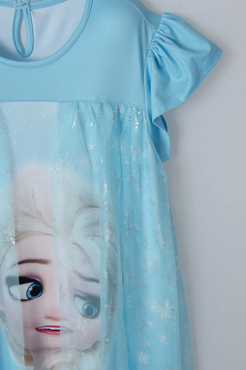PIJAMA TIPO BATOLA DE FROZEN AZUL PARA NIÑA