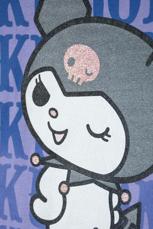 Card slide image -  CAMISETA DE KUROMI MANGA CORTA LILA Y NEGRO PARA NIÑA